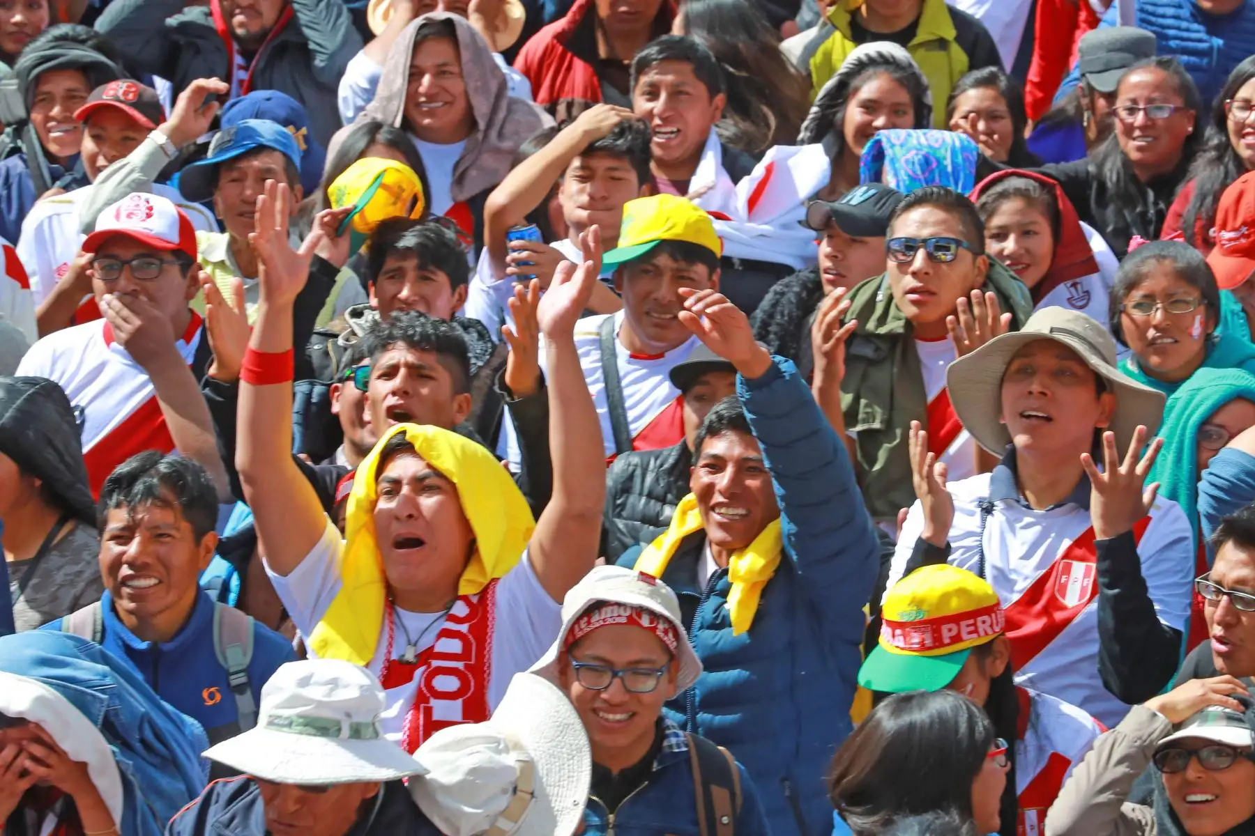 Pobladores de Puno viven el primer encuentro de Perú ante Dinamarca por el Mundial de Rusia 2018. Foto: ANDINA/Carlos Lezama