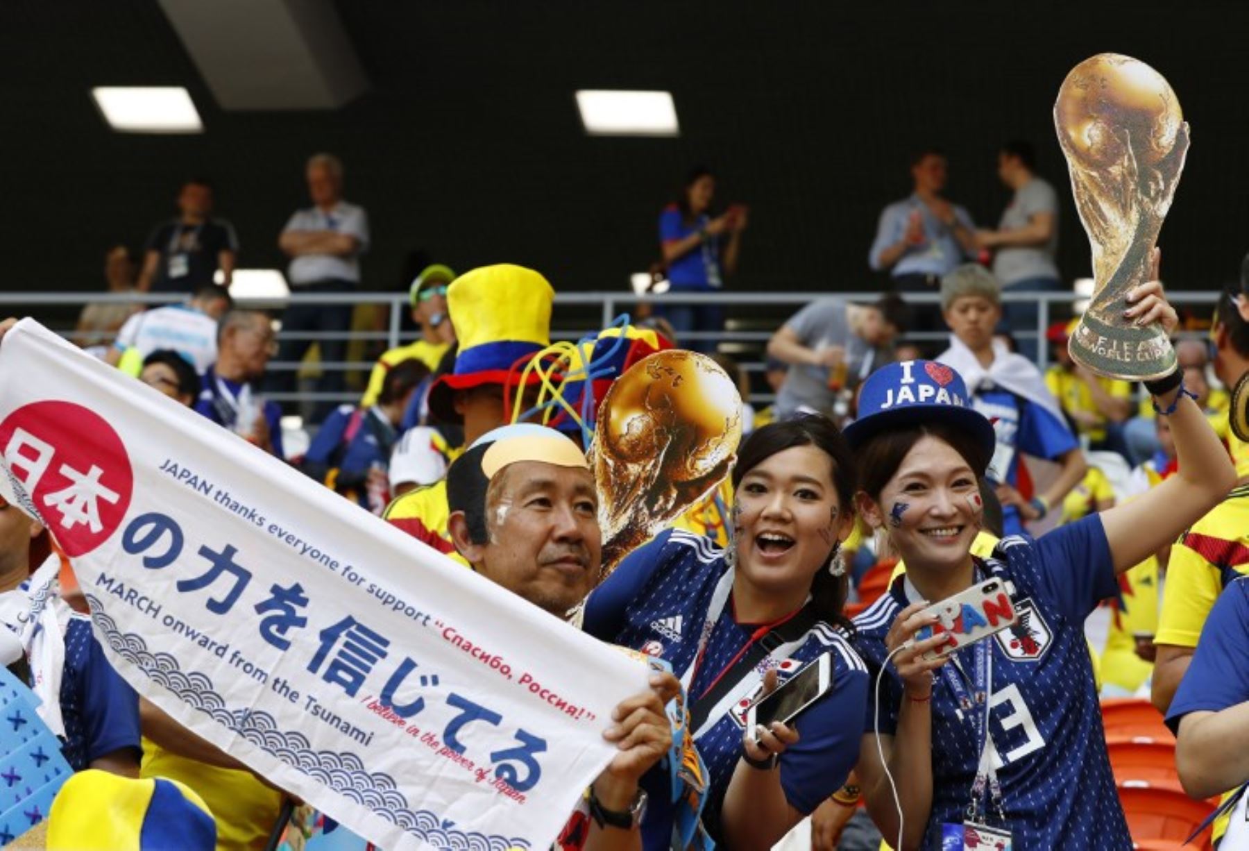 Los aficionados japoneses llegaron de manera masiva al Mordovia Arena