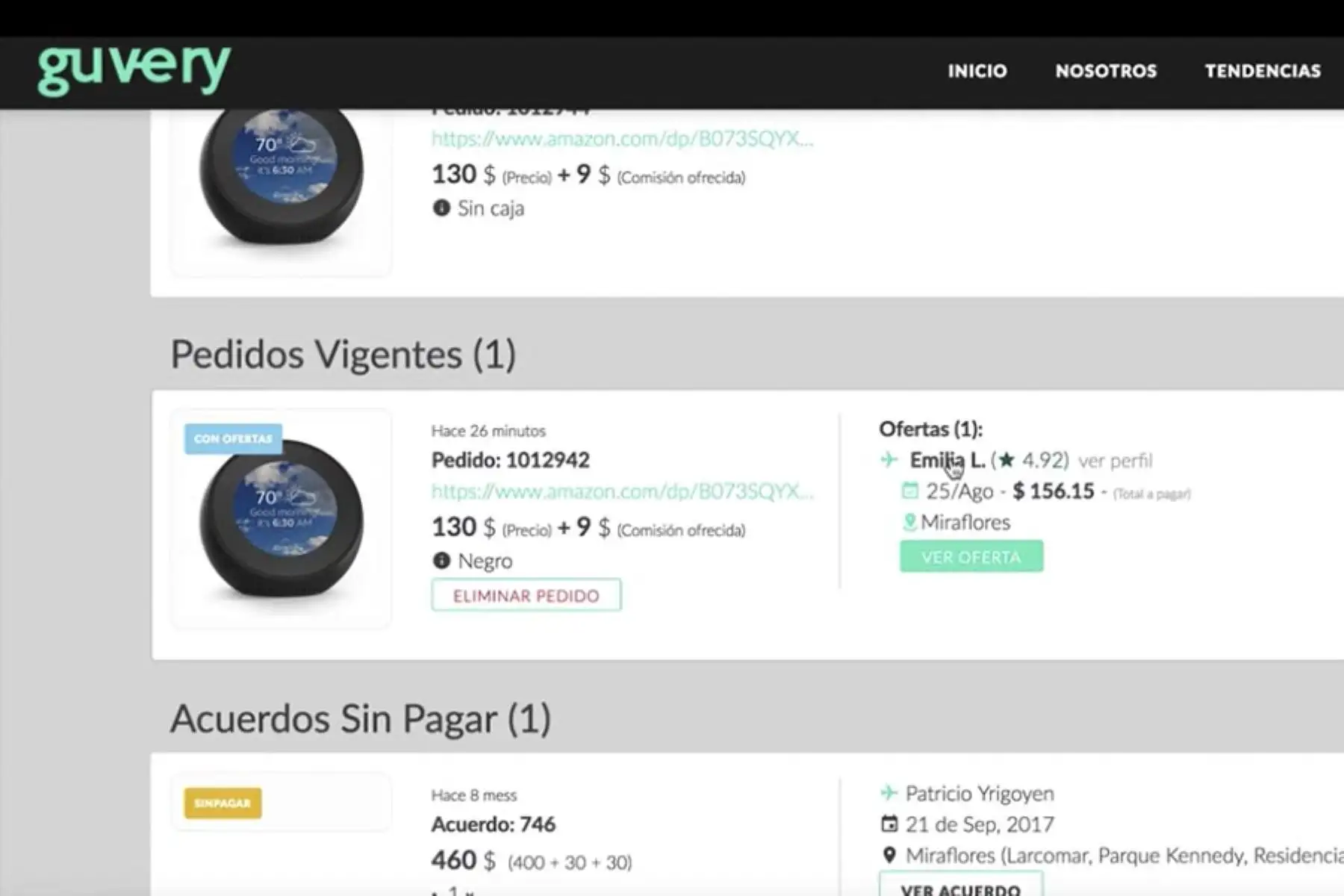 Utiliza una tecnología propia para que pueda relacionar las solicitudes de compras con los viajeros disponibles en fechas cercanas.