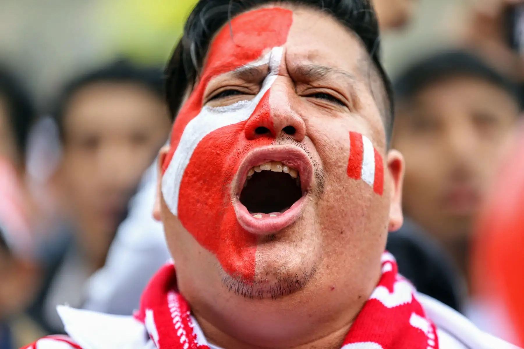 Hinchas peruanos festejan en los previos al partido mundialista que enfrentará nuestra selección contra Francia. Foto: ANDINA/Luis Iparraguirre
