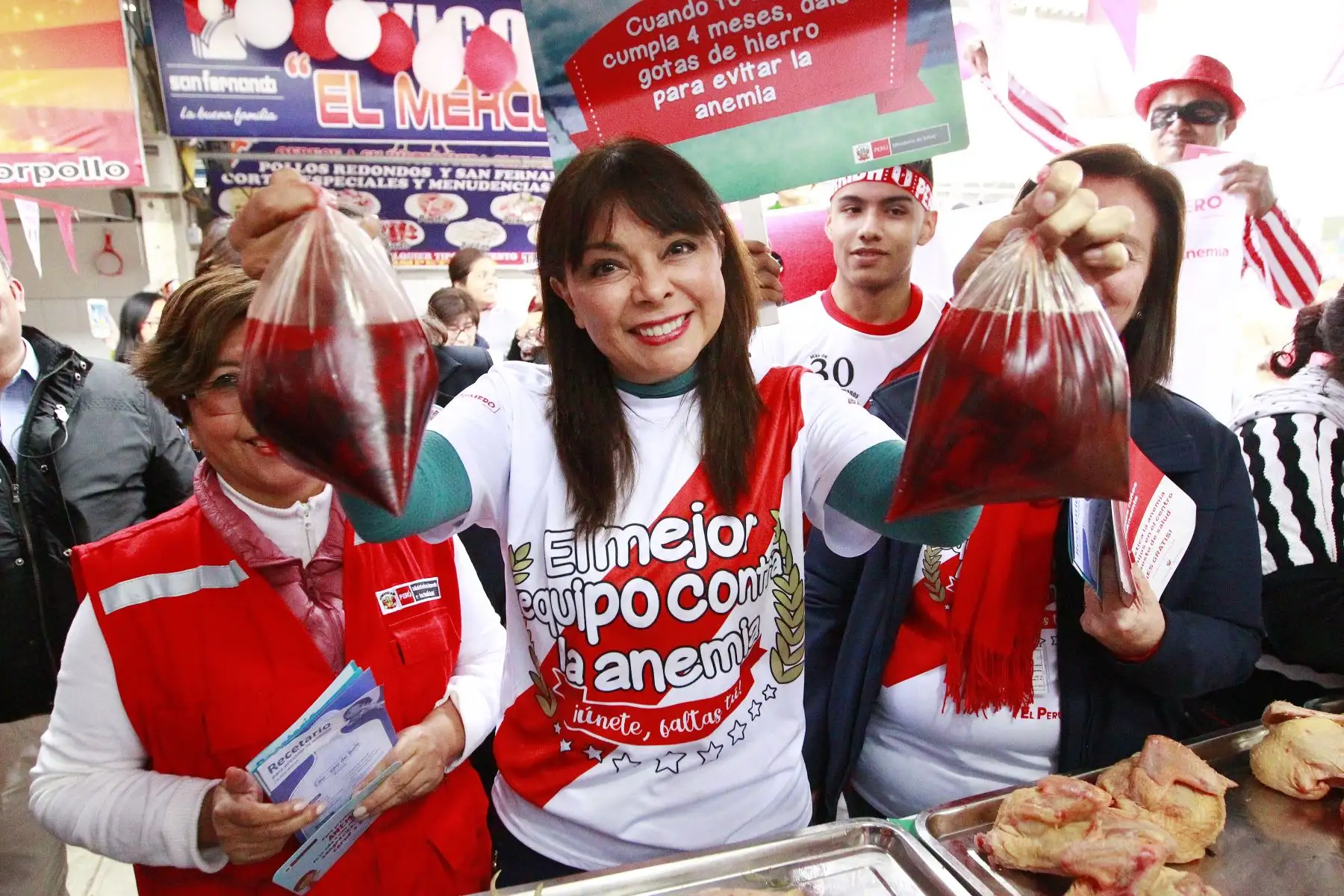 La ministra de Desarrollo e Inclusión Social, Liliana La Rosa, presidio ceremonia de lanzamiento de la Segunda Jornada Nacional contra la Anemia en San Juan de Lurigancho. Foto: ANDINA/Eddy Ramos.