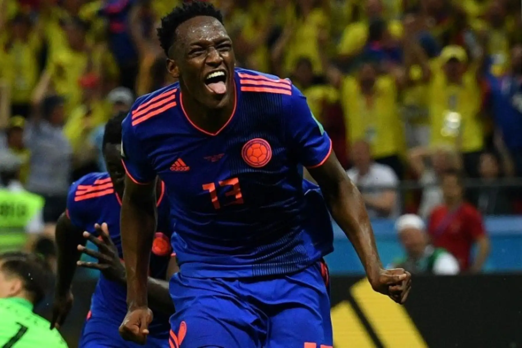 Yerri Mina anota el gol el triunfo de Colombia