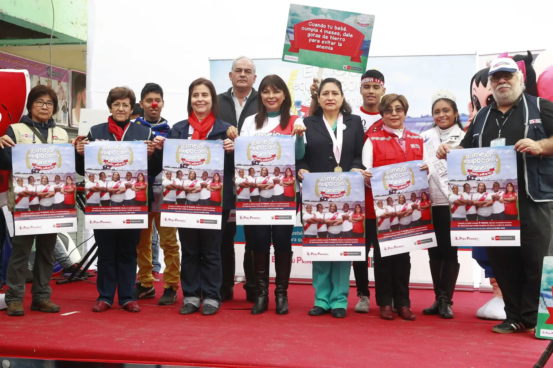 La ministra de Desarrollo e Inclusión Social, Liliana La Rosa, presidio ceremonia de lanzamiento de la Segunda Jornada Nacional contra la Anemia en San Juan de Lurigancho. Foto: ANDINA/Eddy Ramos.