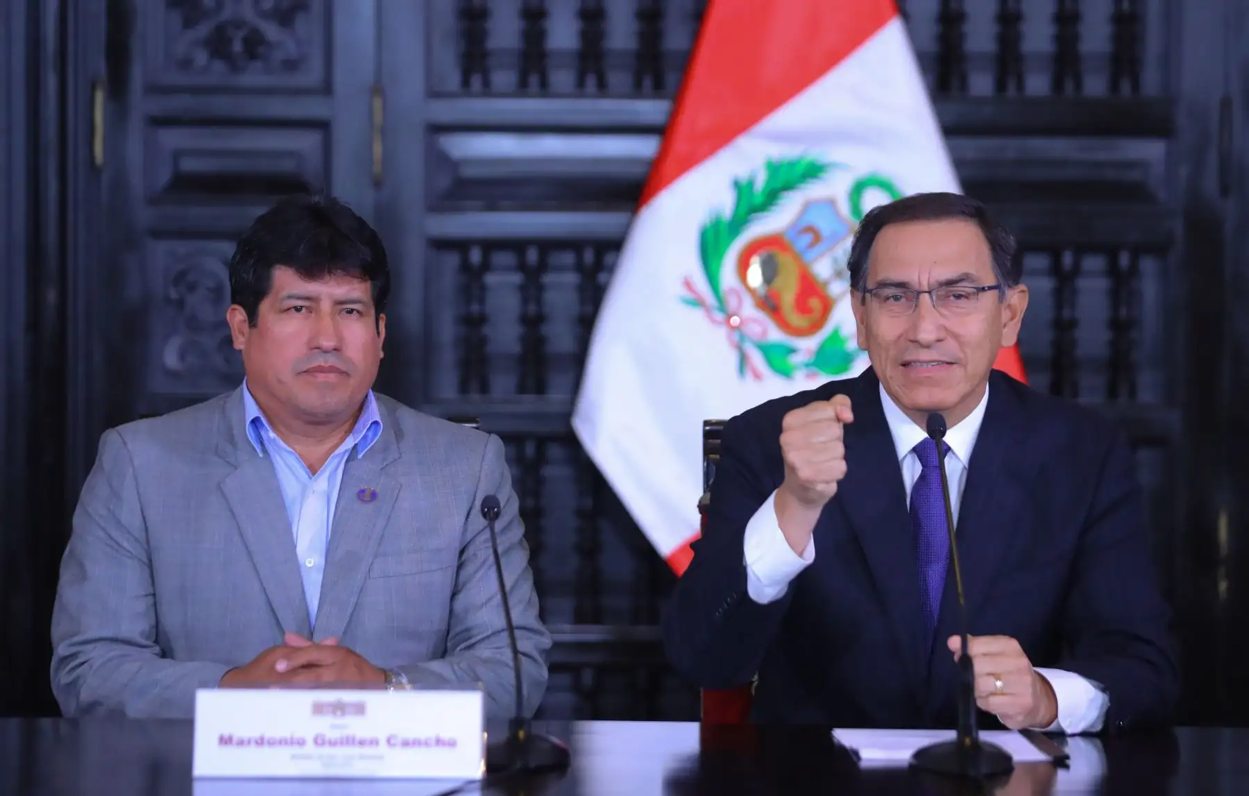El Presidente de la República, Martín Vizcarra, hace un pronunciamiento sobre lucha anticorrupción. El Presidente de la República, Martín Vizcarra, hace un pronunciamiento sobre lucha anticorrupción. Foto: ANDINA/Prensa Presidencia.