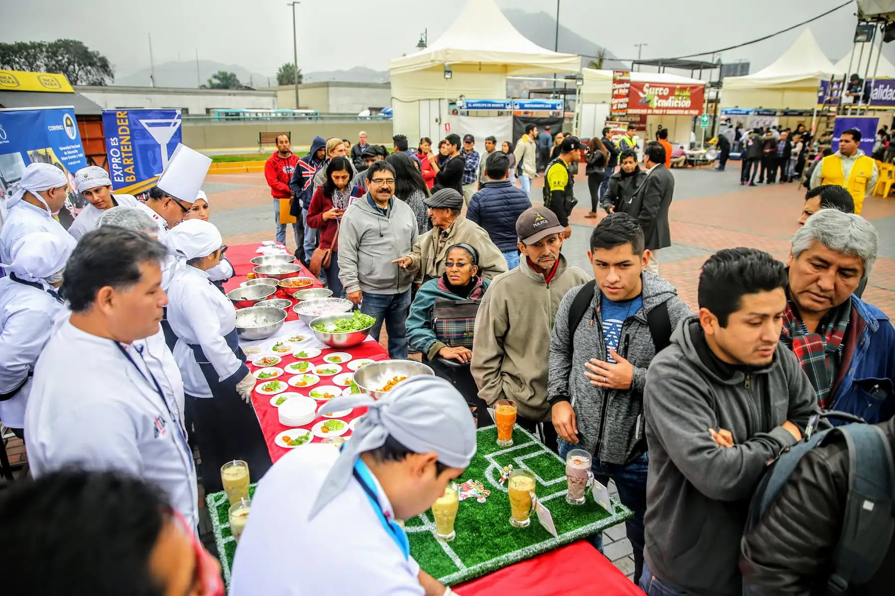 En el marco de la celebración por el Día Nacional del Ceviche, la municipalidad de Lima organiza una feria gastronómica en el Parque de la Muralla. Foto: ANDINA/Luis Iparraguirre