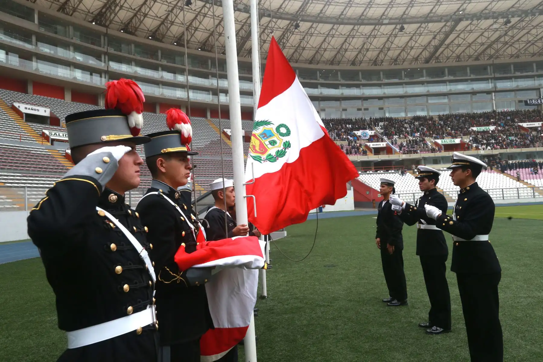 El ministro de Defensa, José Huerta, inauguró   los Juegos Deportivos Militares 2018, evento  donde participaron las Escuelas de Oficiales y Suboficiales de las Fuerzas Armadas y de la Policía Nacional.Foto: ANDINA/Norman Córdova