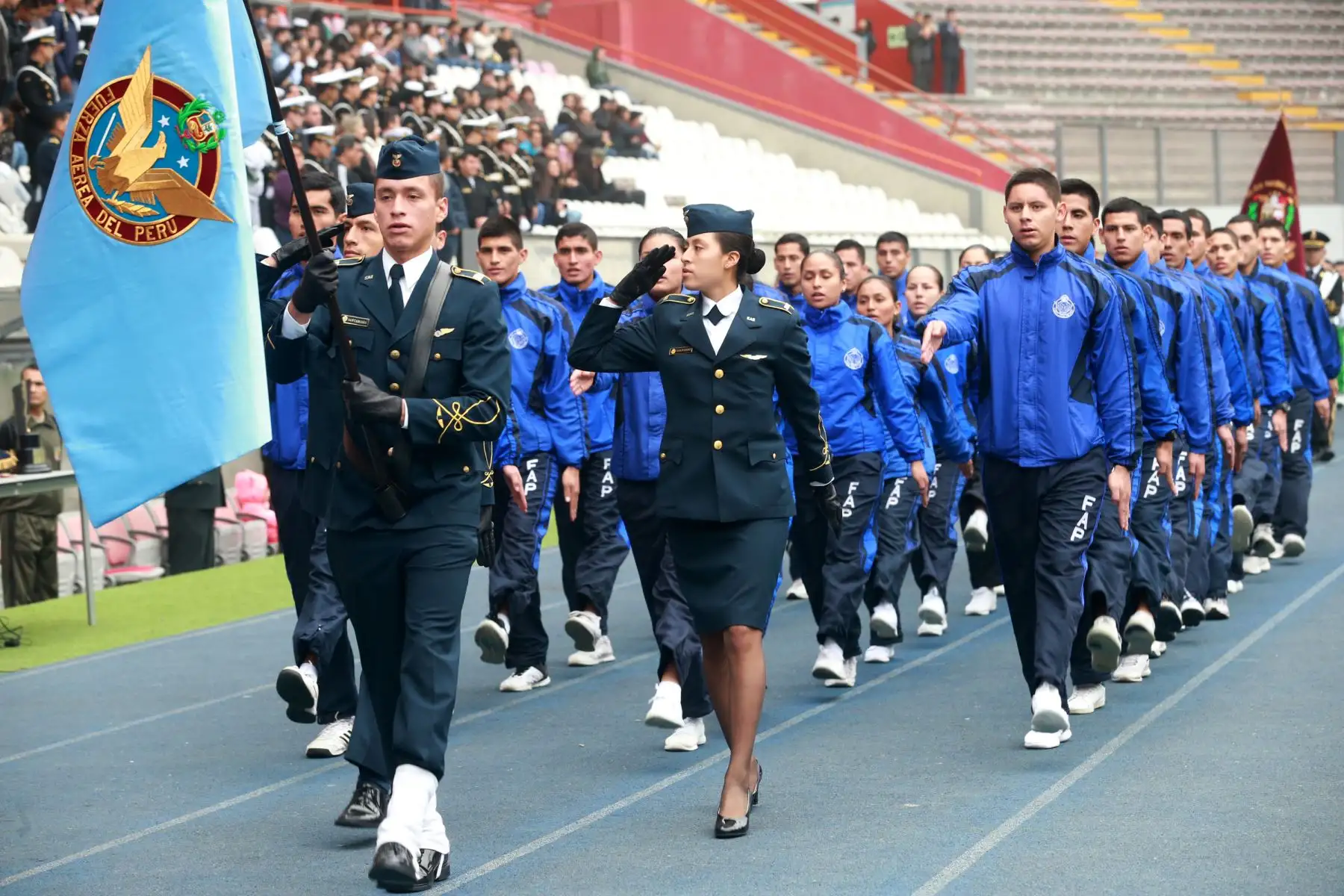 El ministro de Defensa, José Huerta, inauguró   los Juegos Deportivos Militares 2018, evento  donde participaron las Escuelas de Oficiales y Suboficiales de las Fuerzas Armadas y de la Policía Nacional.Foto: ANDINA/Norman Córdova