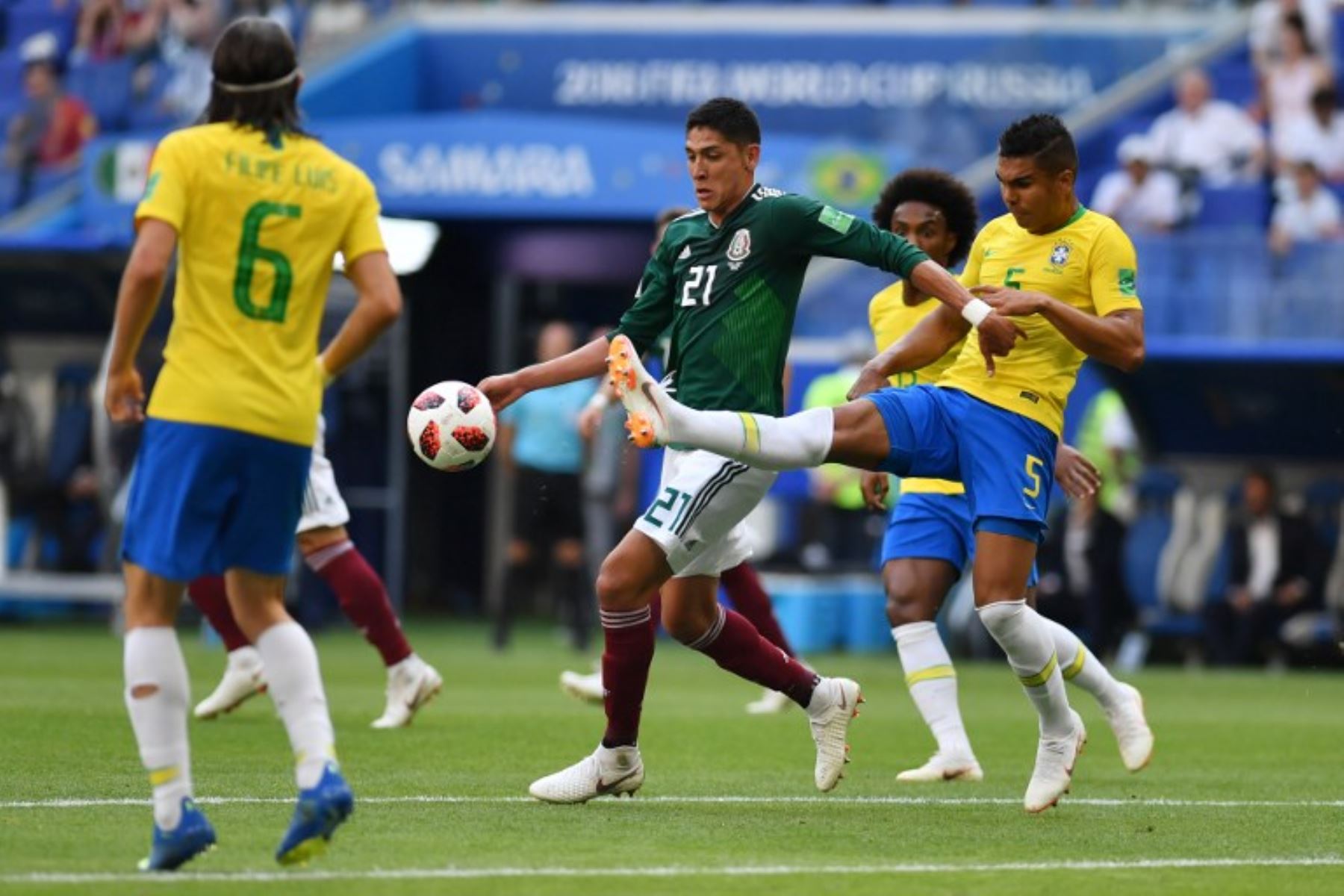 Brasil y México se enfrentan por los octavos de final del Mundial de Rusia 2018 en el Samara Arena