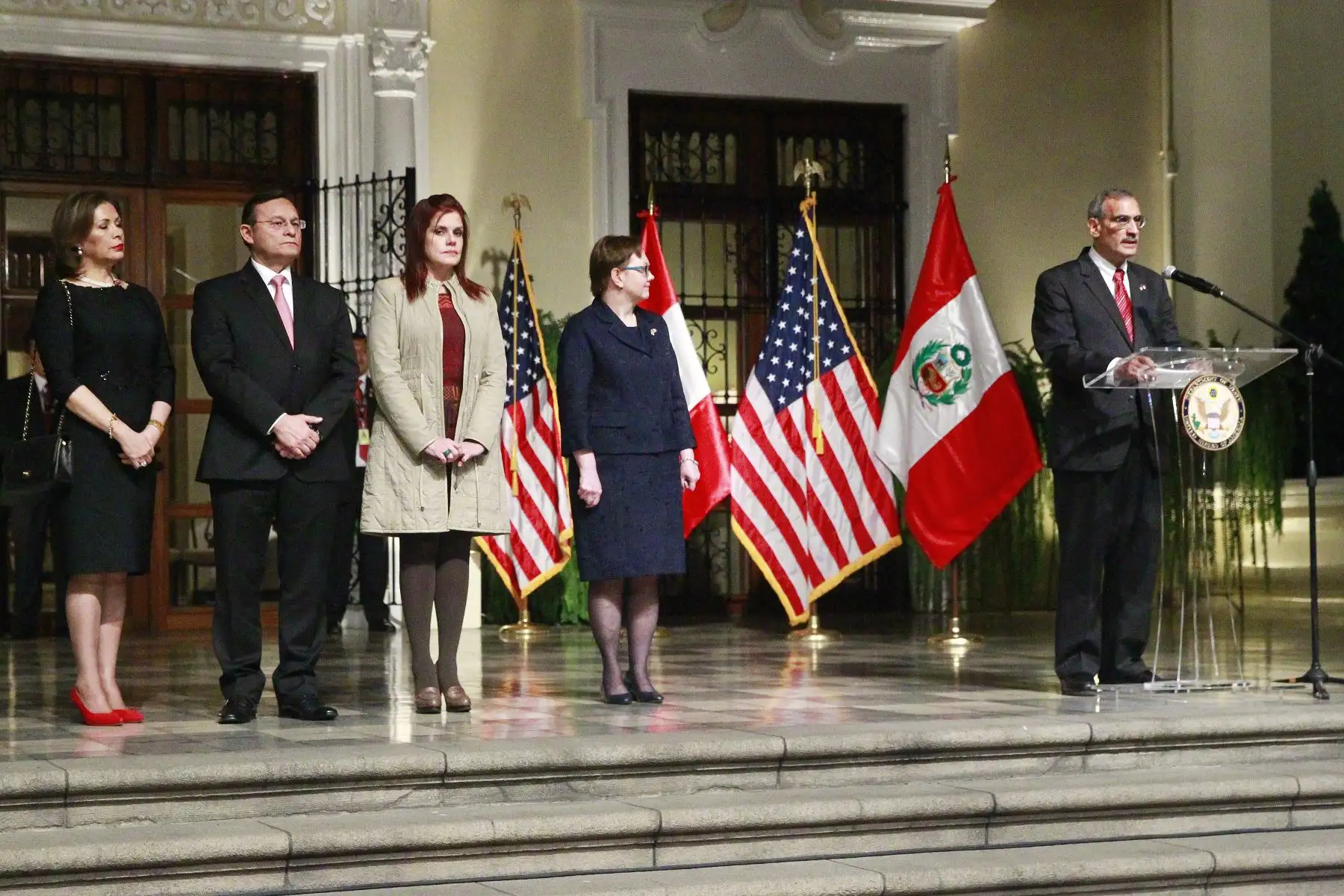 El Embajador de EEUU en el Perú, Krishna R. Urs recibe los saludos por el 242 aniversario de la independencia de los EEUU. Foto - ANDINA/Eddy Ramos.