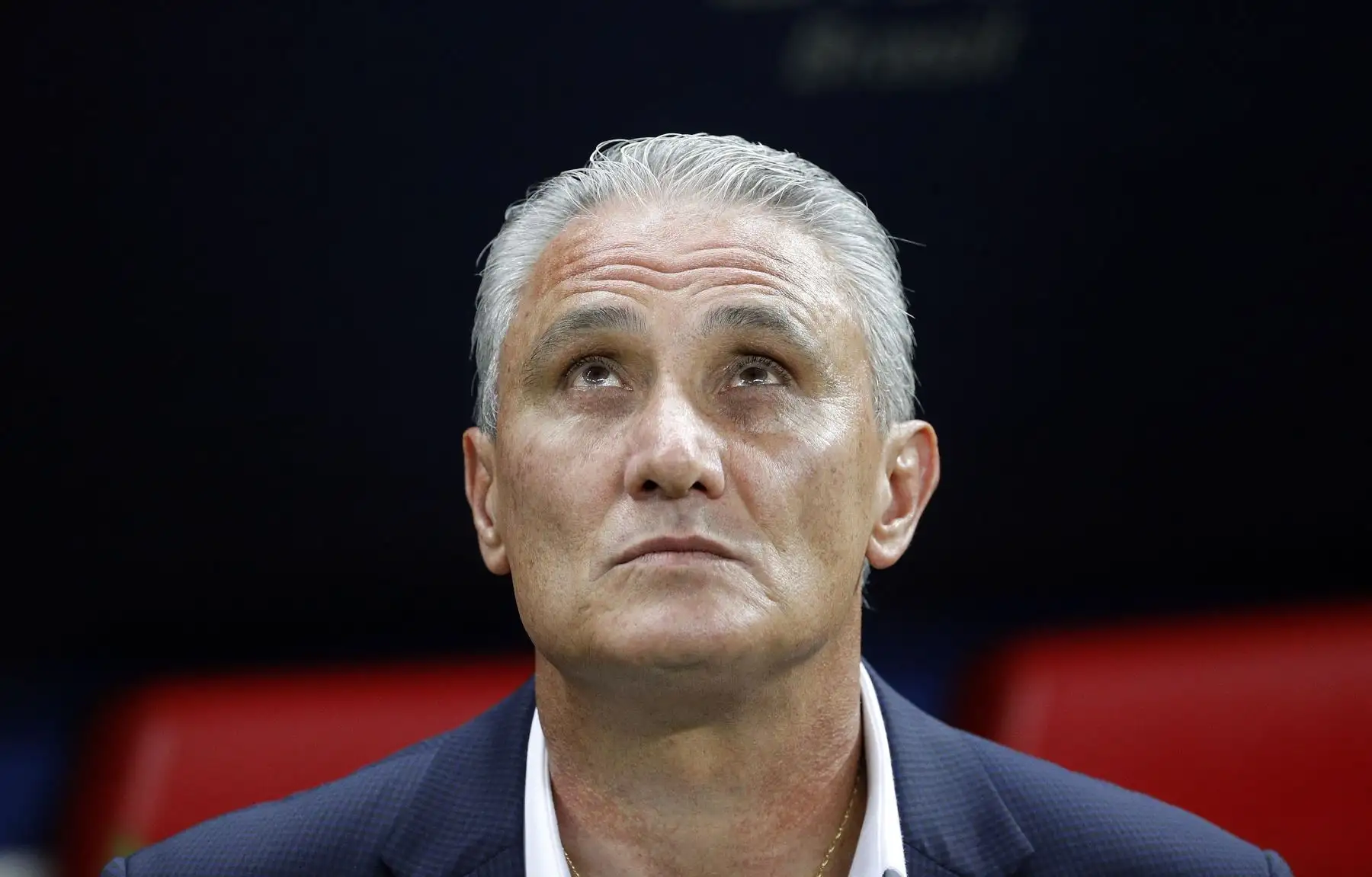 El entrenador brasileño Tite durante el partido de fútbol de cuartos de final de la Copa Mundial de la FIFA 2018 entre Brasil y Bélgica en Kazan, Rusia, 06 de julio de 2018. EFE