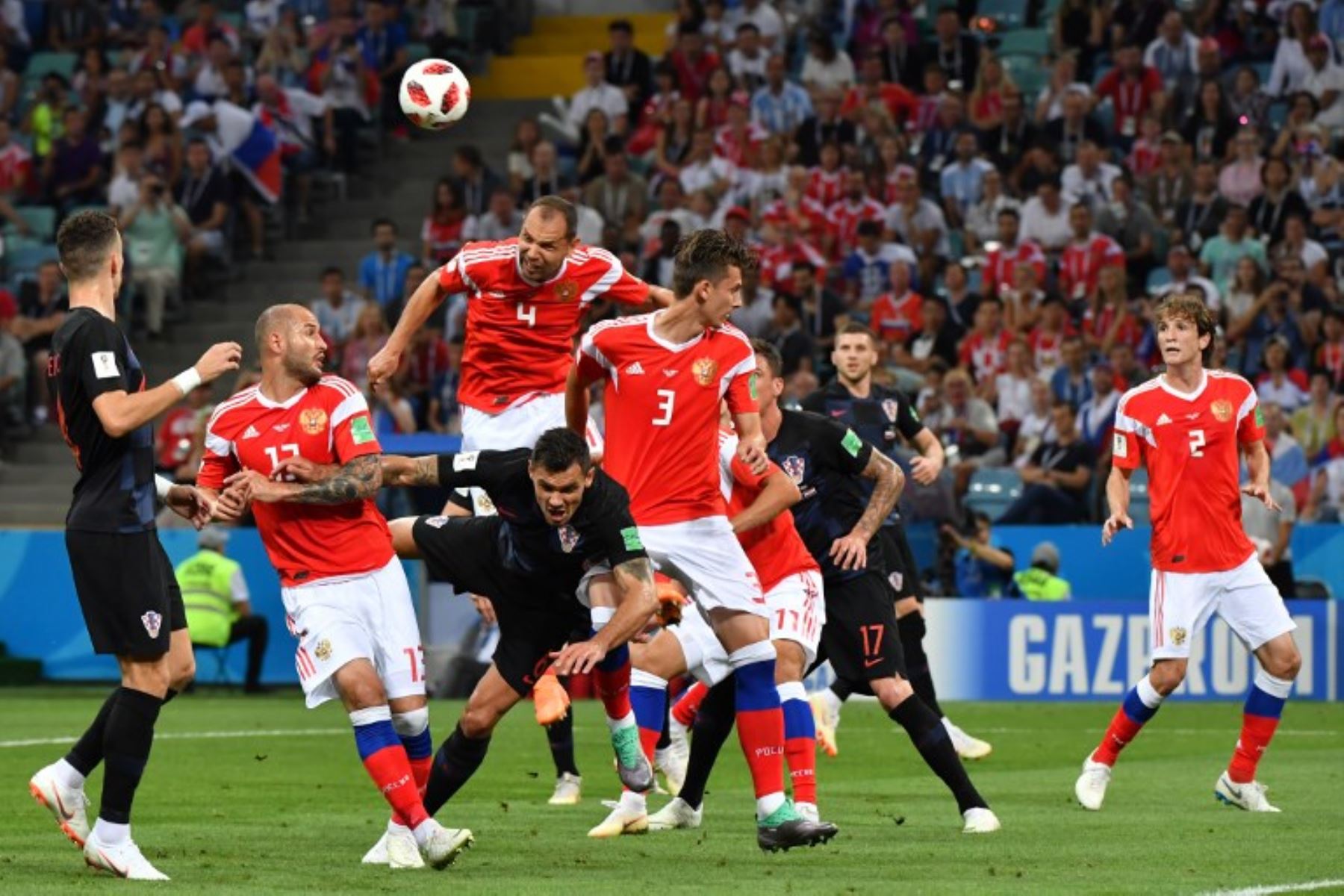Croacia  y Rusia juegan el último partido de los cuartos de Final del Mundial de Rusia 2018 en Sochi
