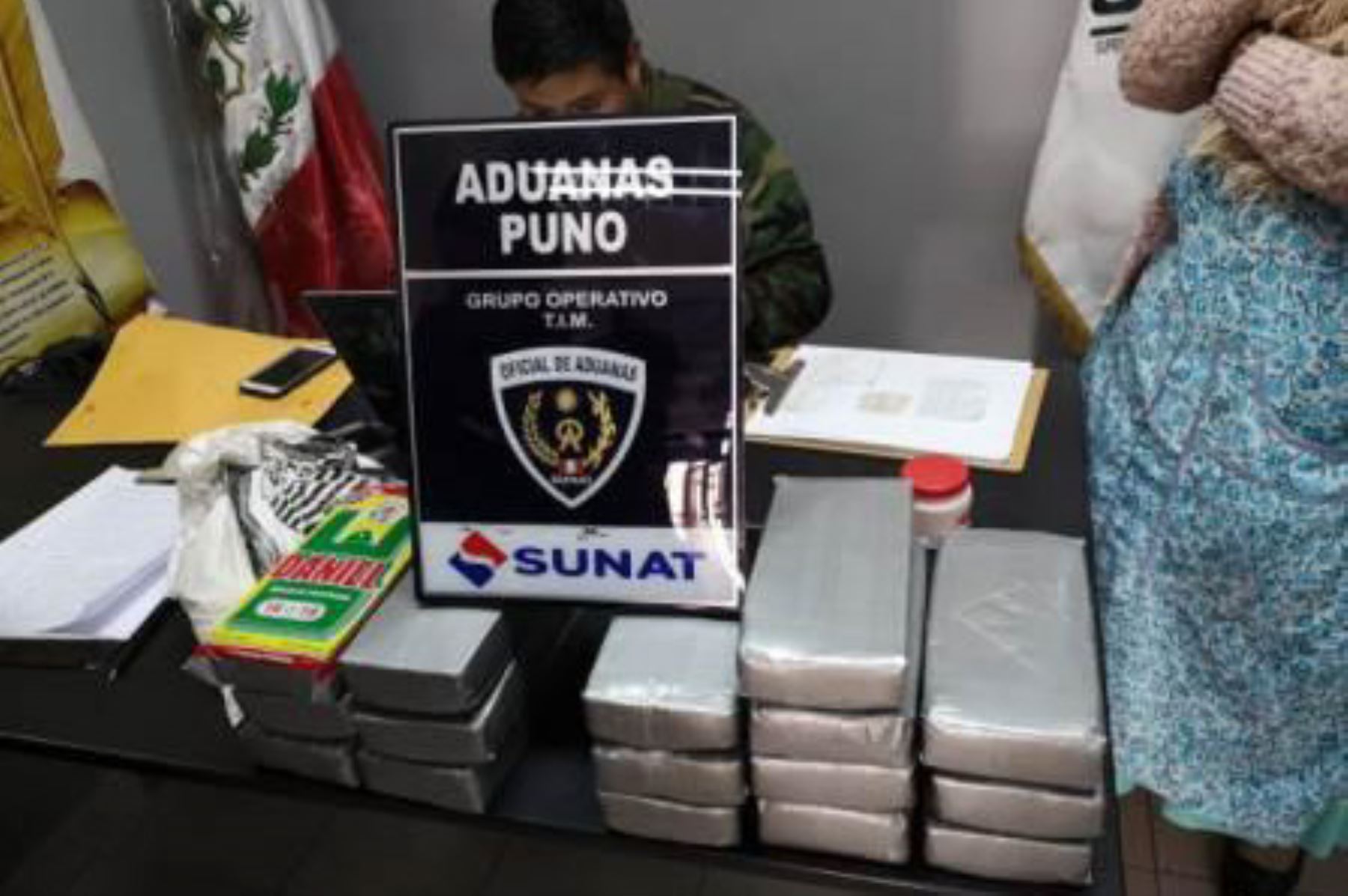 Sunat incauta 23 kilos de cocaína en intervenciones en puestos de control en Puno. ANDINA/Difusión
