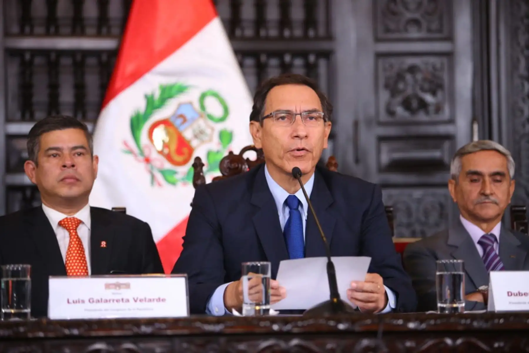 Presidente Martín Vizcarra encabeza la reunión del Consejo de Estado en Palacio de Gobierno. Participan los titulares del congreso, Poder Judicial, Fiscalía y TC. Foto: ANDINA/Prensa Presidencia.