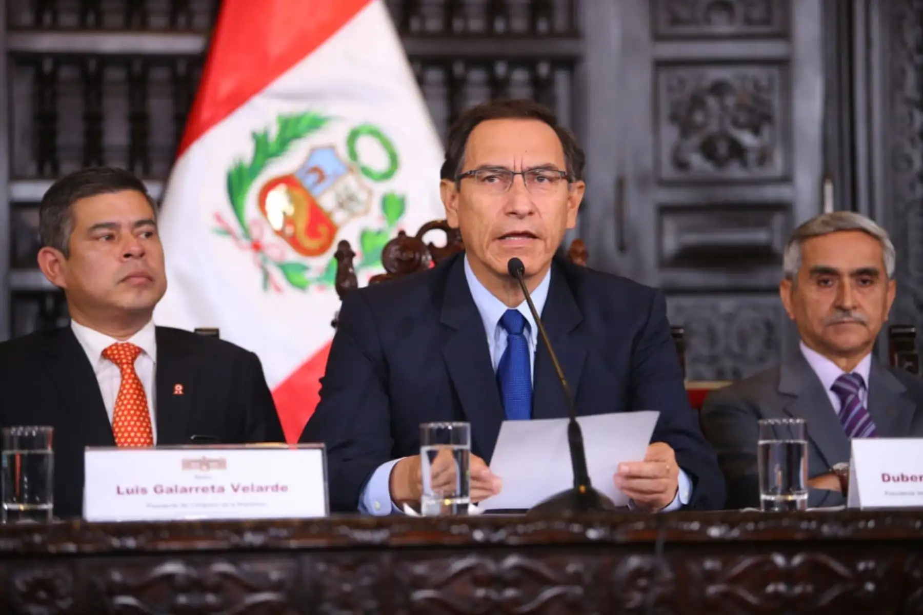 Presidente Martín Vizcarra encabeza la reunión del Consejo de Estado en Palacio de Gobierno. Participan los titulares del congreso, Poder Judicial, Fiscalía y TC. Foto: ANDINA/Prensa Presidencia.