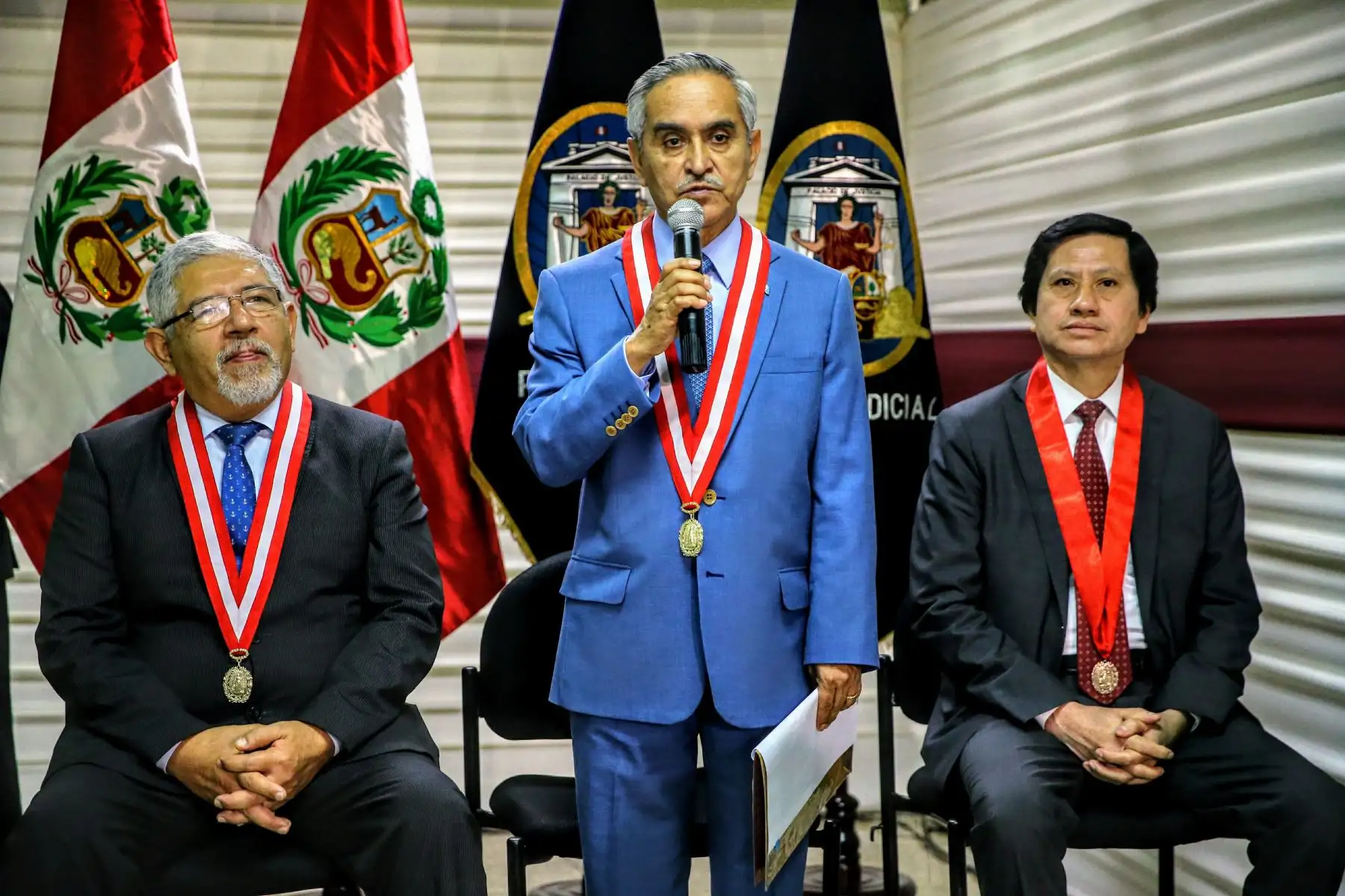 El presidente del Poder Judicial, Duberlí Rodríguez, implementó el Expediente Judicial Electrónico en juzgados laborales. Foto: ANDINA/Luis Iparraguirre