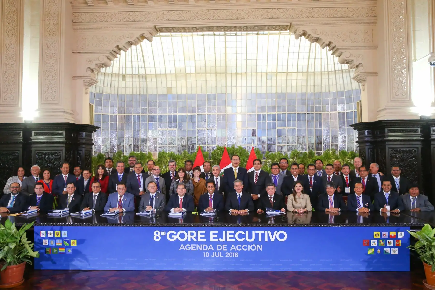 El presidente de la República, Martín Vizcarra, lidera el Octavo GORE-Ejecutivo, que congrega a gobernadores regionales y miembros del Gabinete Ministerial. Foto: ANDINA/Prensa Presidencia