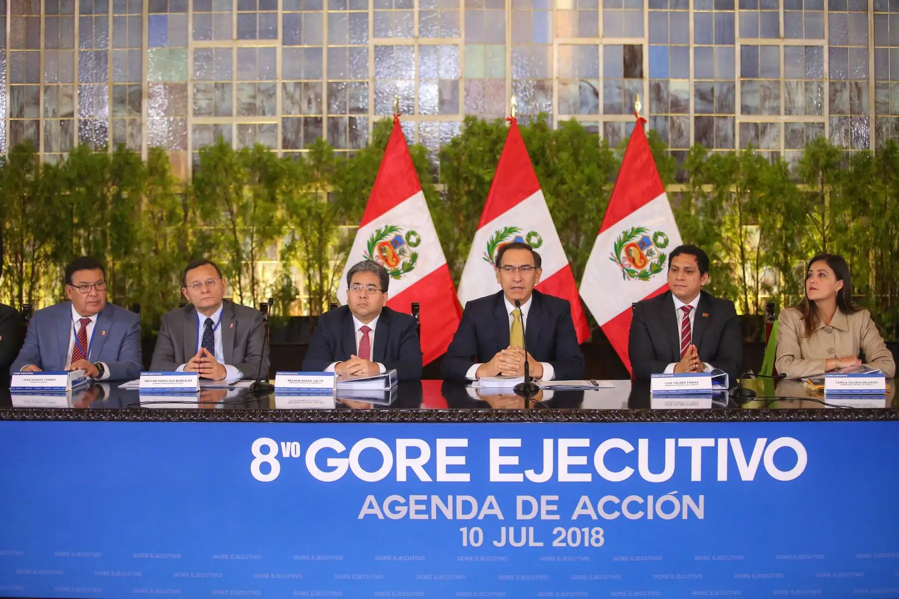 El presidente de la República, Martín Vizcarra, lidera el Octavo GORE-Ejecutivo, que congrega a gobernadores regionales y miembros del Gabinete Ministerial. Foto: ANDINA/Prensa Presidencia