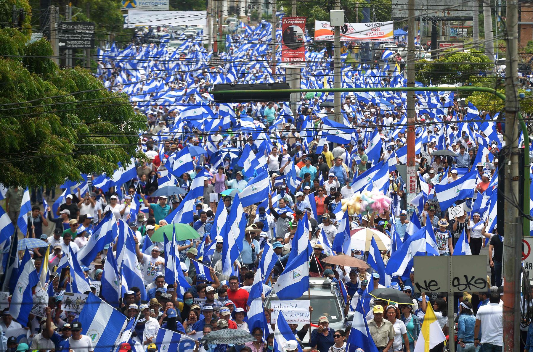 Paro general y marchas en Nicaragua Foto: AFP