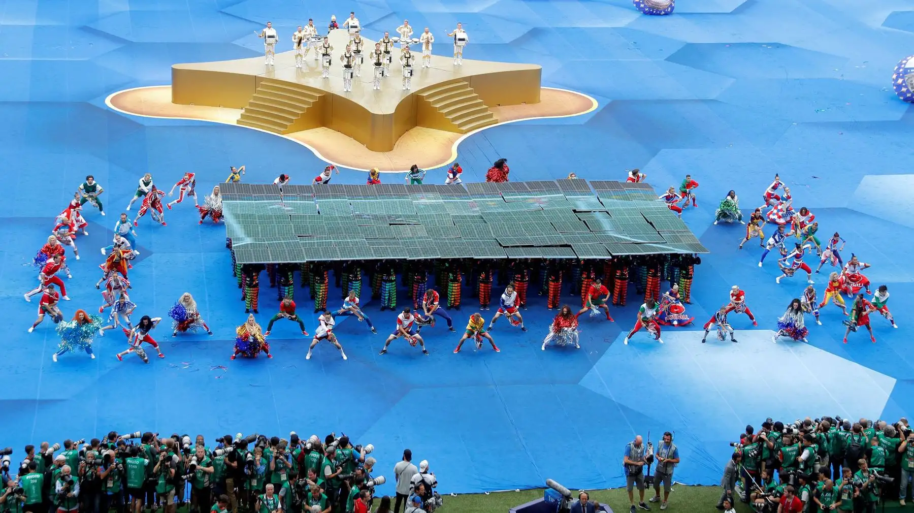 Ceremonia de clausura antes de la final de la Copa Mundial de la FIFA 2018 entre Francia y Croacia en Moscú.Foto: EFE