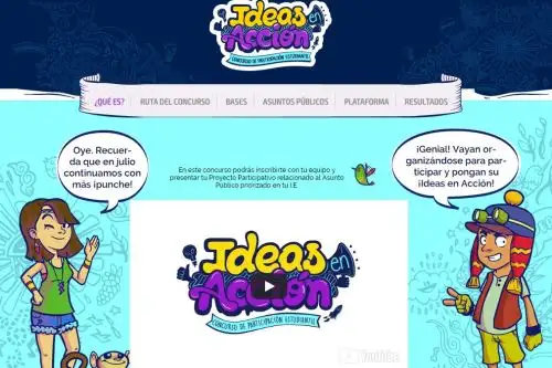 Con el fin de promover la participación activa de los estudiantes de secundaria en su comunidad y propiciar un espacio para que ellos planteen propuestas ante asuntos públicos que les afectan, el Ministerio de Educación (Minedu) convocó, por tercer año consecutivo, al concurso de Reconocimiento a la Participación Estudiantil "Ideas en Acción".