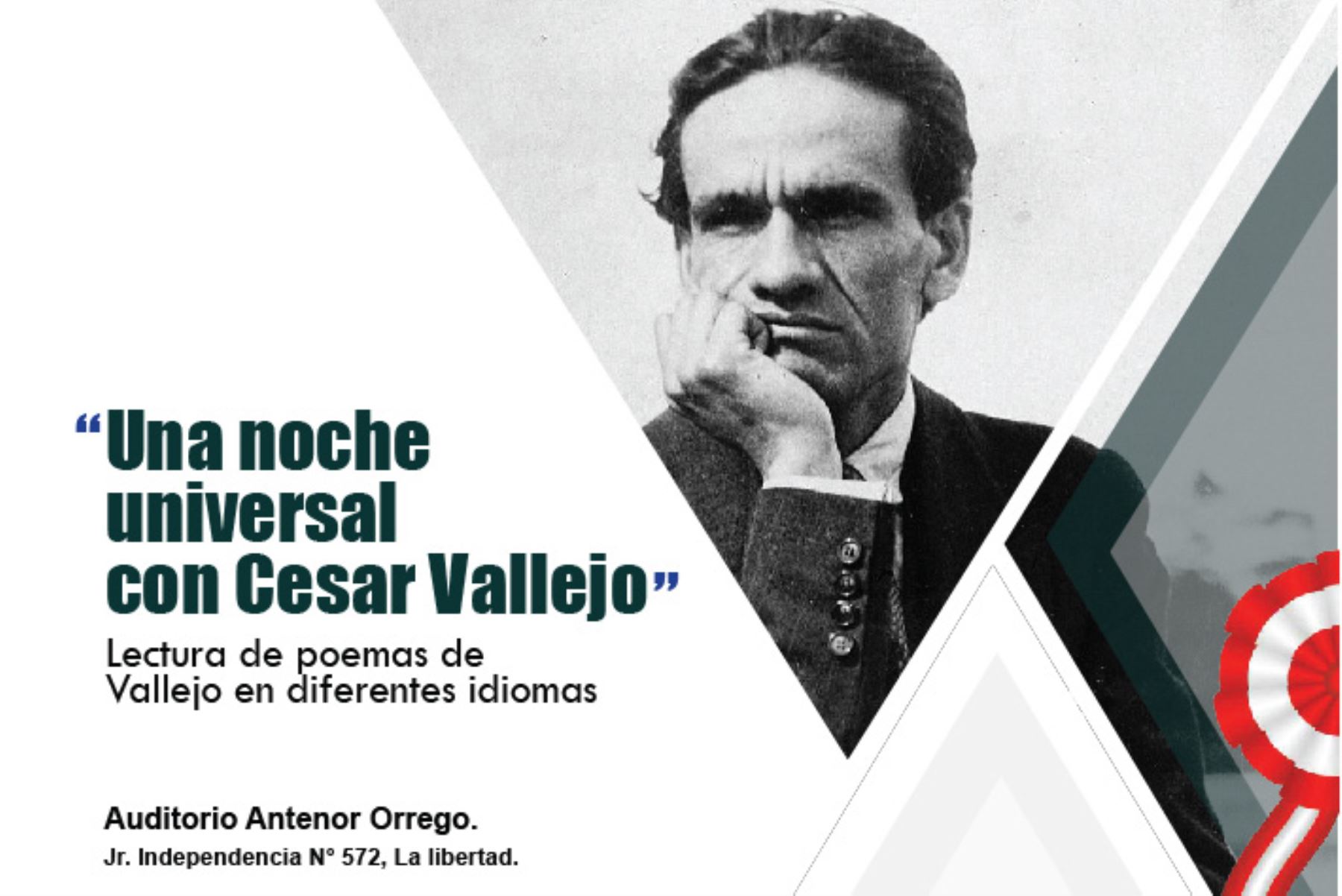 Recitarán poemas de César Vallejo en varios idiomas en Trujillo. ANDINA