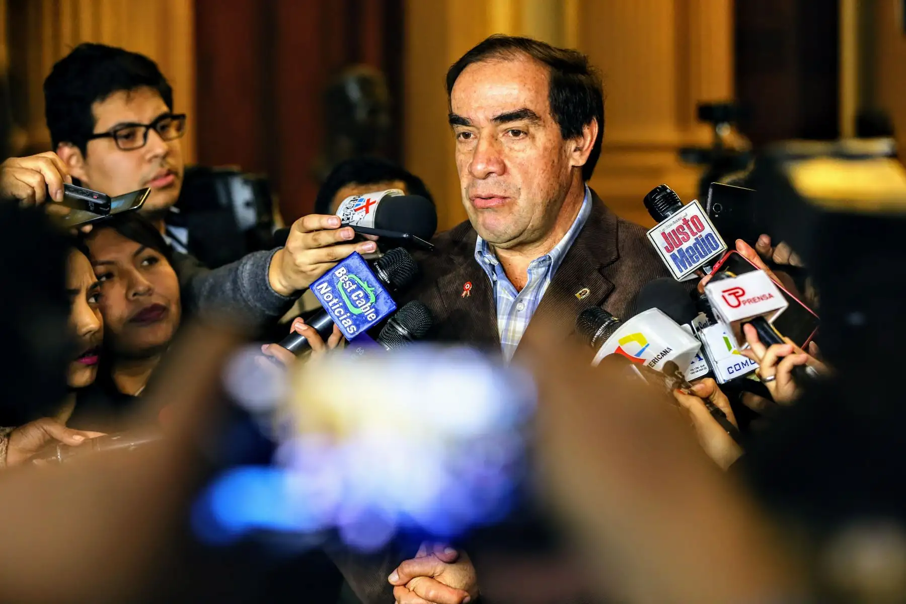 Congresista Yonhy Lescano, declara  sobre su colega Hector Becerril en el Congreso de la República. Foto: ANDINA/Luis Iparraguirre
