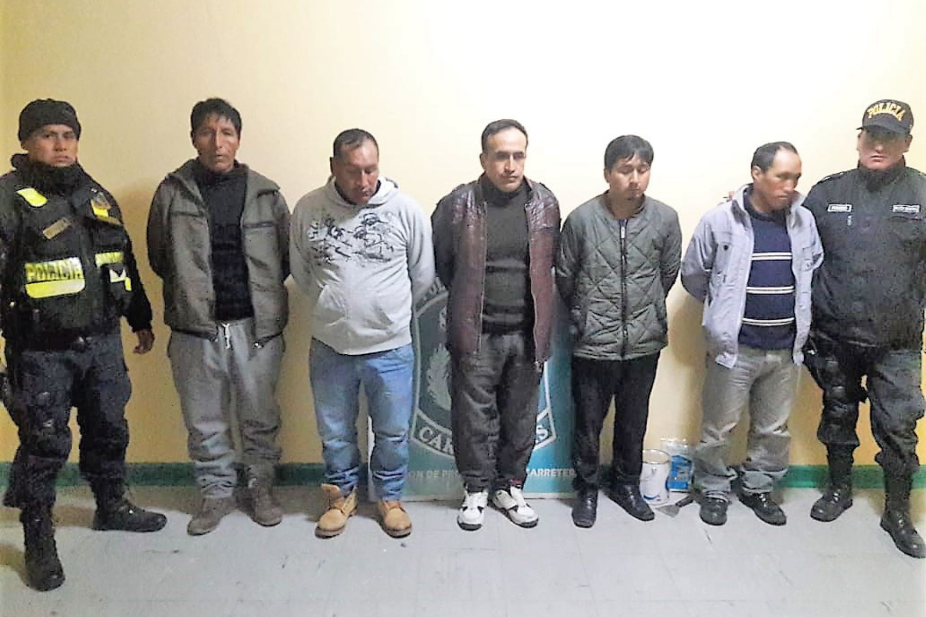 Policía captura a cinco presuntos miembros de “Los raqueteros de la carretera Central” que operaba en La Oroya. ANDINA/Pedro Tinoco