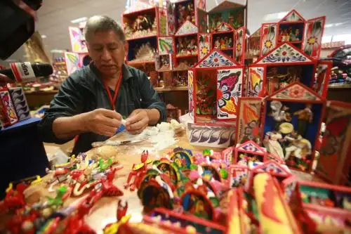 El público puede visitar gratuitamente, hasta el 29 de julio, los tres pisos de la Torre Kuélap, en la sede ministerial de San Borja. ANDINA/Jhony Laurente