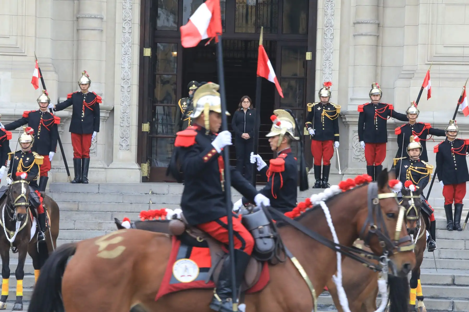 Ministra de la Mujer  Ana Mendieta, presidió  el cambio de guardia en Palacio de Gobierno.Foto: ANDINA/Mimp
