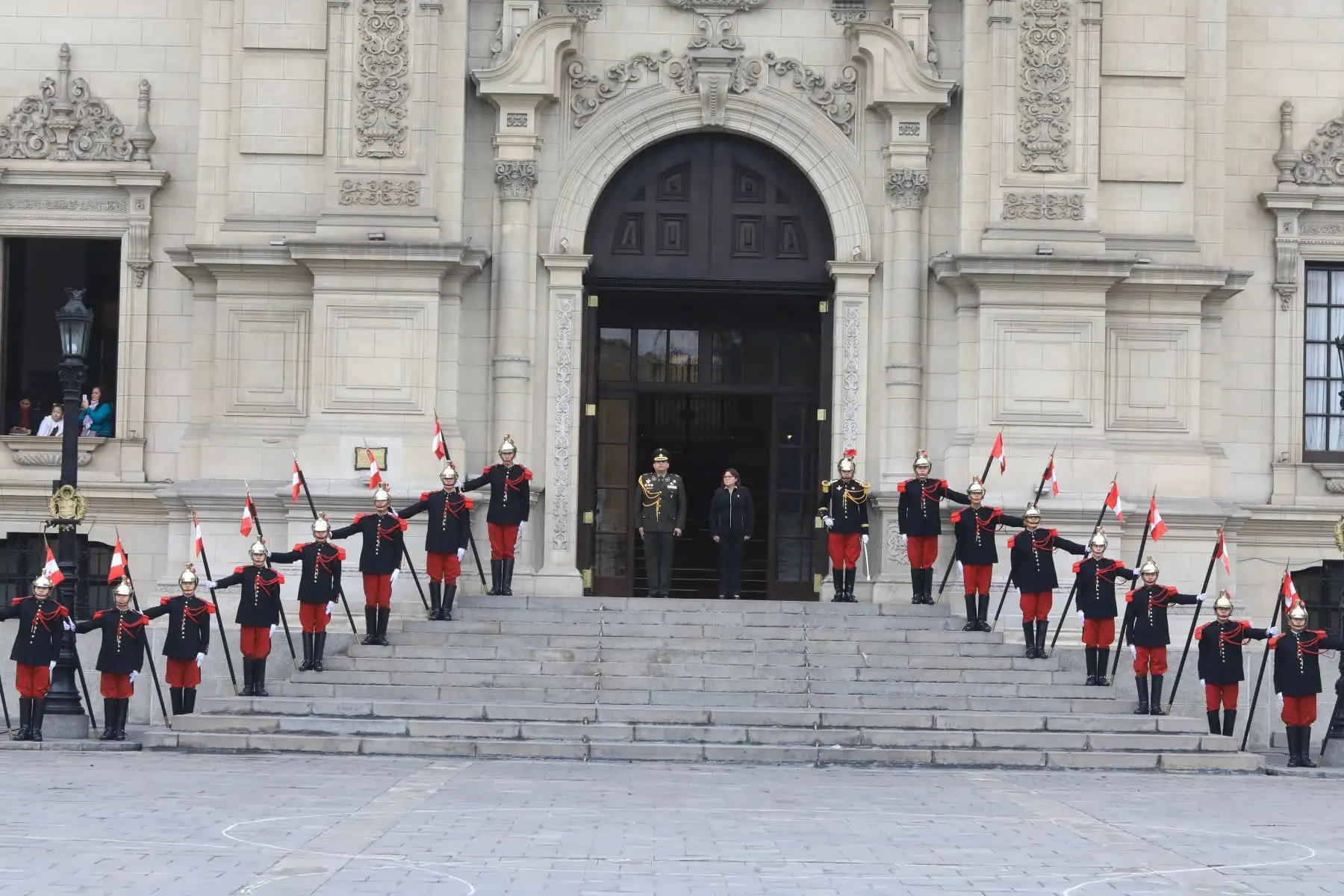 Ministra de la Mujer Ana Mendieta, presidió el cambio de guardia en Palacio de Gobierno.Foto: ANDINA/Mimp