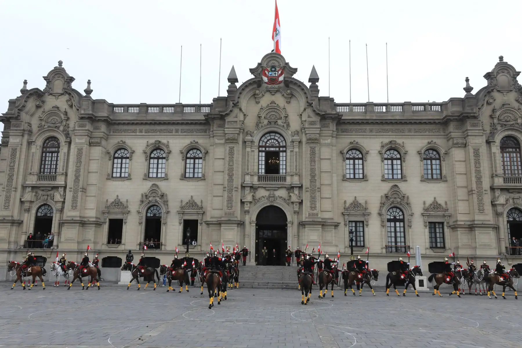 Ministra de la Mujer Ana Mendieta, presidió el cambio de guardia en Palacio de Gobierno.Foto: ANDINA/Mimp