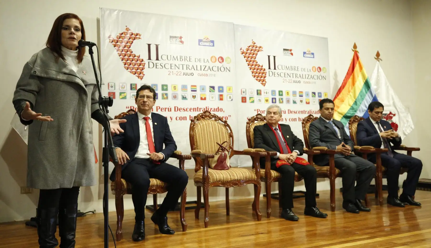 La vicepresidenta de la República, Mercedes Aráoz participó en la II Cumbre de la Descentralización, Cusco 2018.Foto:ANDINA/ PCM