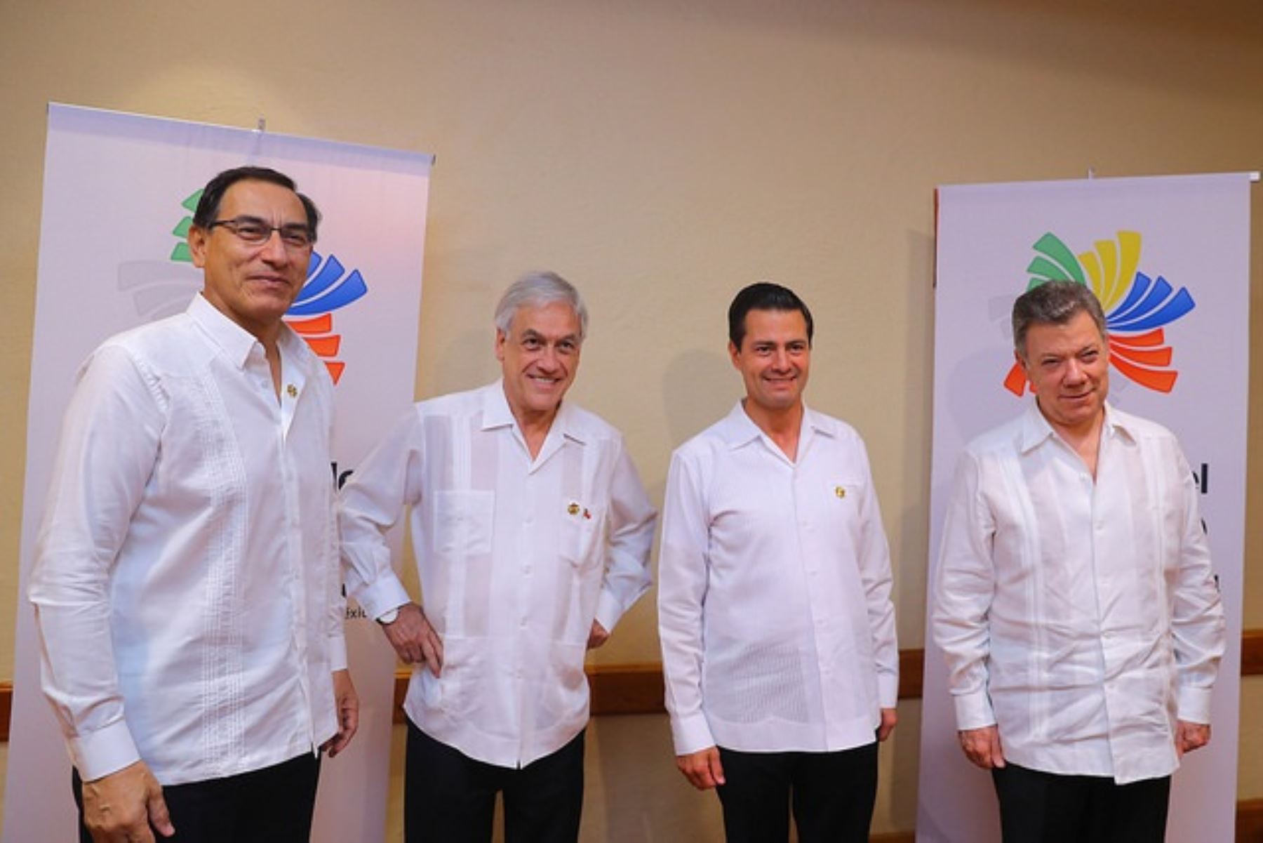 Presidentes de Perú, Martín Vizcarra; de Chile, Sebastián Piñera; de México, Enrique Peña Nieto, y de Colombia, Juan Manuel Santos, participan en XIII Cumbre de la Alianza del Pacífico.