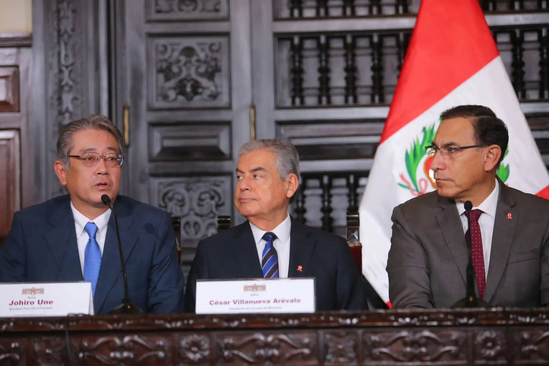 El presidente de la República, Martín Vizcarra, anunció hoy el inicio de la ejecución del megaproyecto minero Quellaveco para la producción de cobre en Moquegua, que estará a cargo de consorcio Anglo American - Mitsubishi, y dinamizará la economía del país.Foto: ANDINA/Prensa Presidencia