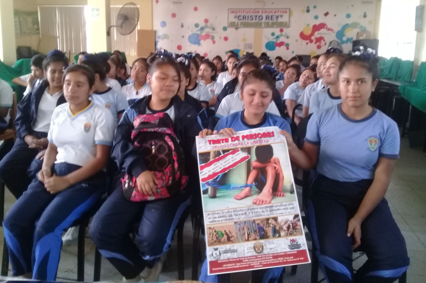 Lambayeque incorpora en colegios de la región acciones contra la trata en plan de seguridad ciudadana. ANDINA