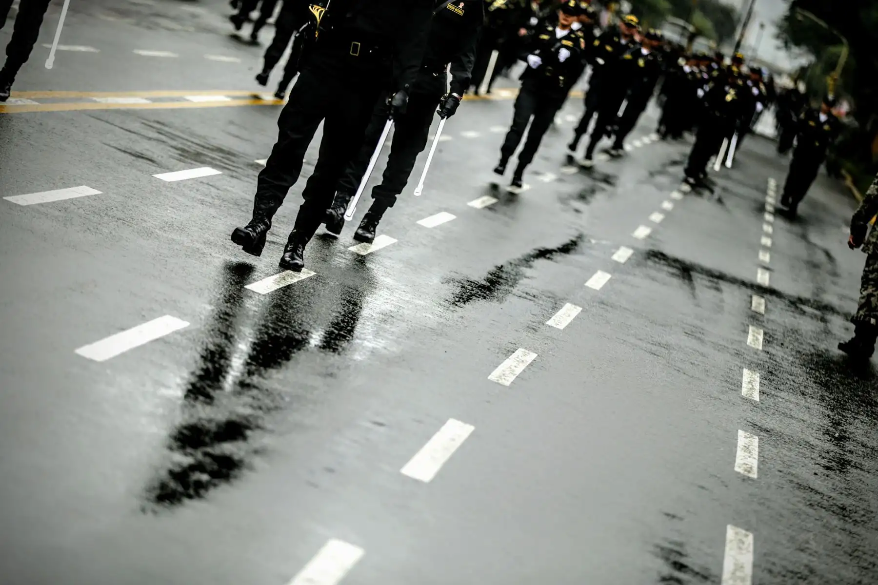 Práctica del Desfile Militar en la avenida Brasil, que se realizará el 29 de julio.  Foto: ANDINA/Luis Iparraguirre