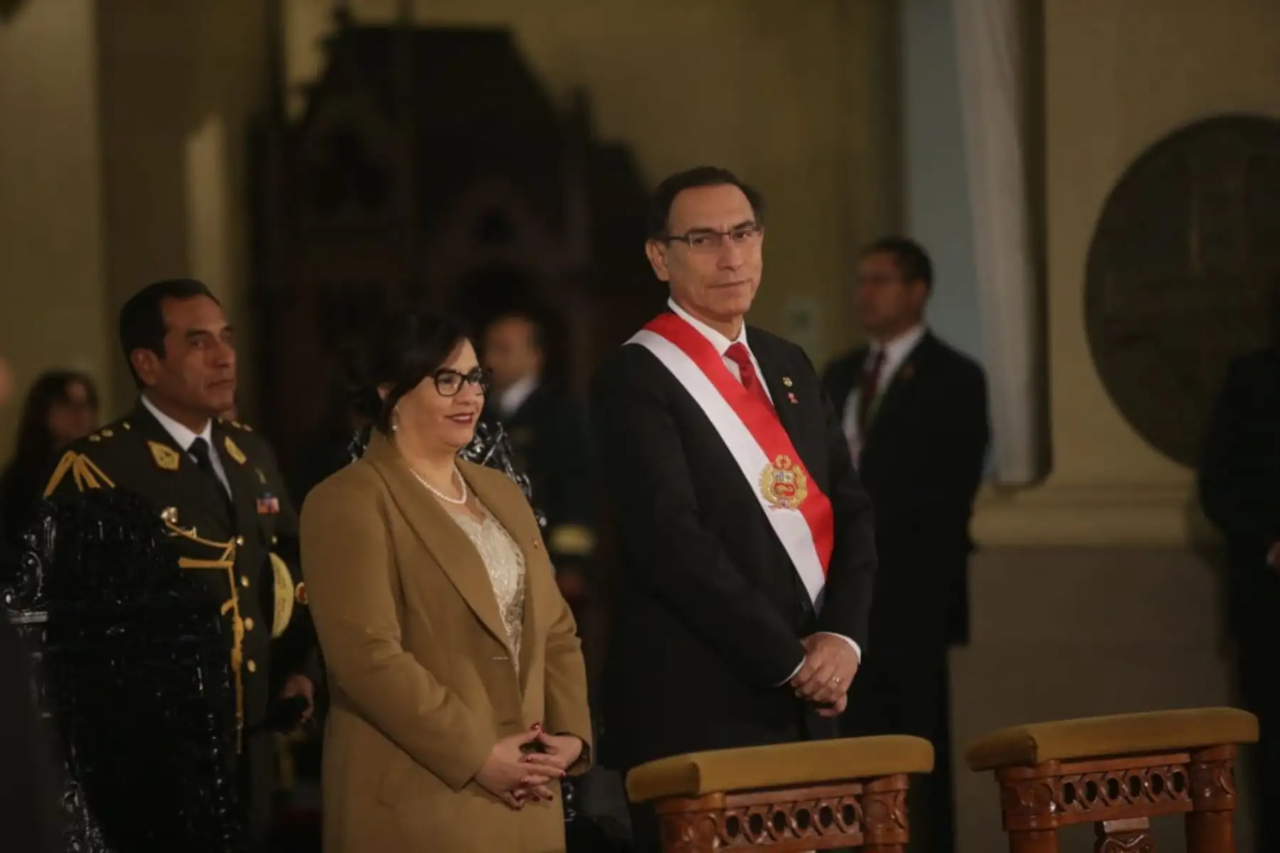El Presidente de la República, Martín Vizcarra Cornejo, participa en la misa solemne y tedeum por Fiestas Patrias que se realiza en la Catedral de Lima.  Foto: ANDINA/Prensa Presidencia.