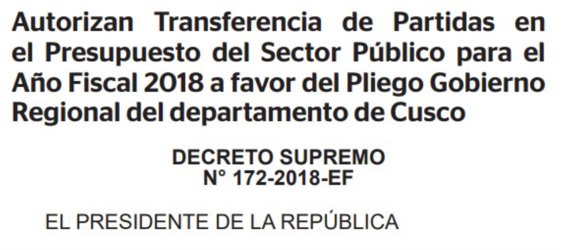 El Ejecutivo, a través del Ministerio de Economía y Finanzas, autorizó una transferencia de 2 millones 28,757 soles al gobierno regional de Cusco para el financiamiento de la operación y mantenimiento del centro de salud Túpac Amaru.