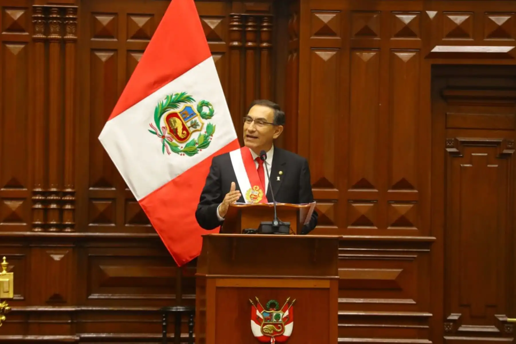 Presidente de la República, Martín Vizcarra Cornejo dirige  mensaje a la Nación por 28 de julio. Foto: ANDINA/Prensa Presidencia.