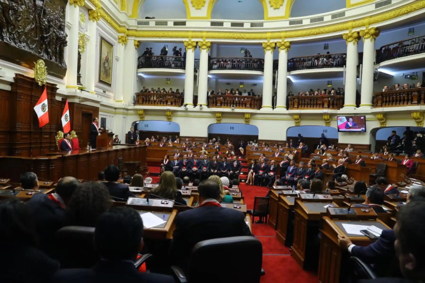 Presidente de la República, Martín Vizcarra Cornejo, dirige Mensaje a la Nación por 28 de julio. Foto: ANDINA/Prensa Presidencia.