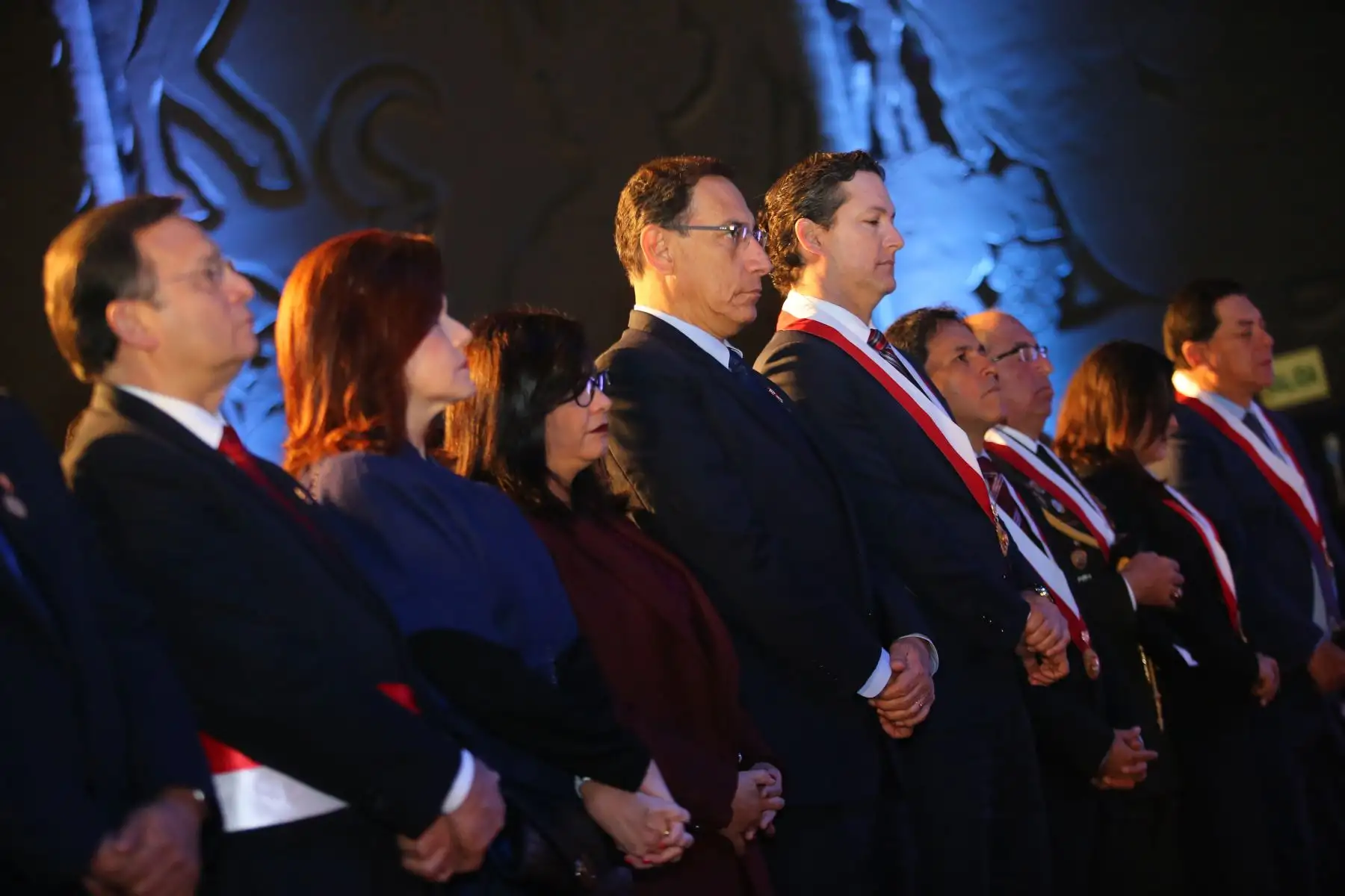 El presidente de la República, Martín Vizcarra, participa esta mañana en una ceremonia de acción de gracias de las iglesias evangélicas por Fiestas Patrias, junto a representantes del Congreso de la República y ministros de Estado. Foto: ANDINA/Prensa Presidencia