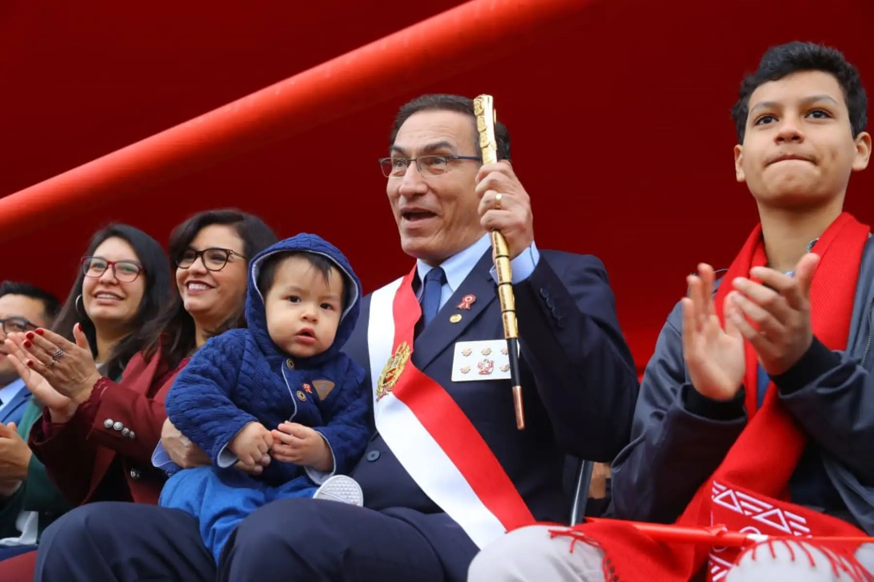 El presidente de la República, Martín Vizcarra, preside   la Gran Parada Militar por Fiestas Patrias. Foto: ANDINA/Prensa Presidencia