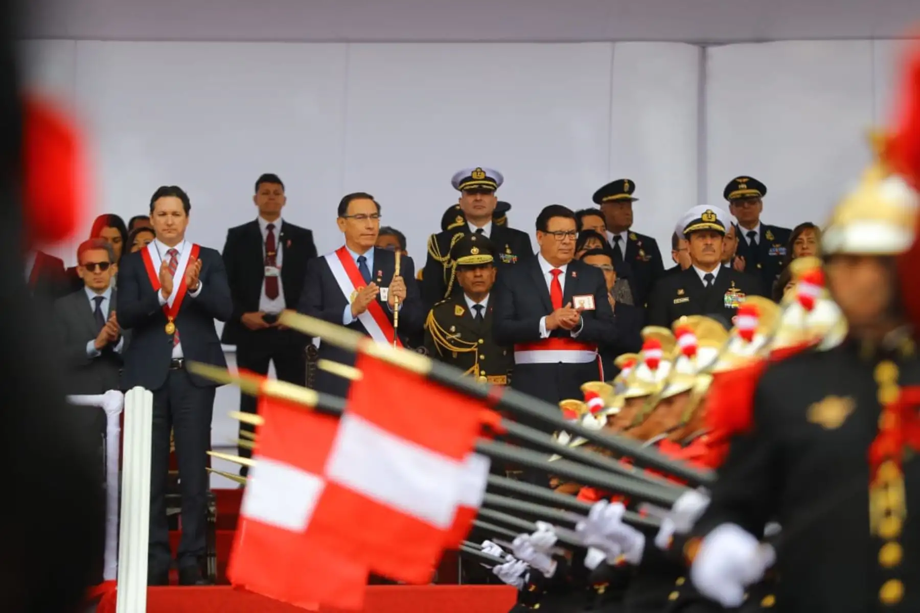 El presidente de la República, Martín Vizcarra, preside la Gran Parada Militar por Fiestas Patrias. Foto: ANDINA/Prensa Presidencia