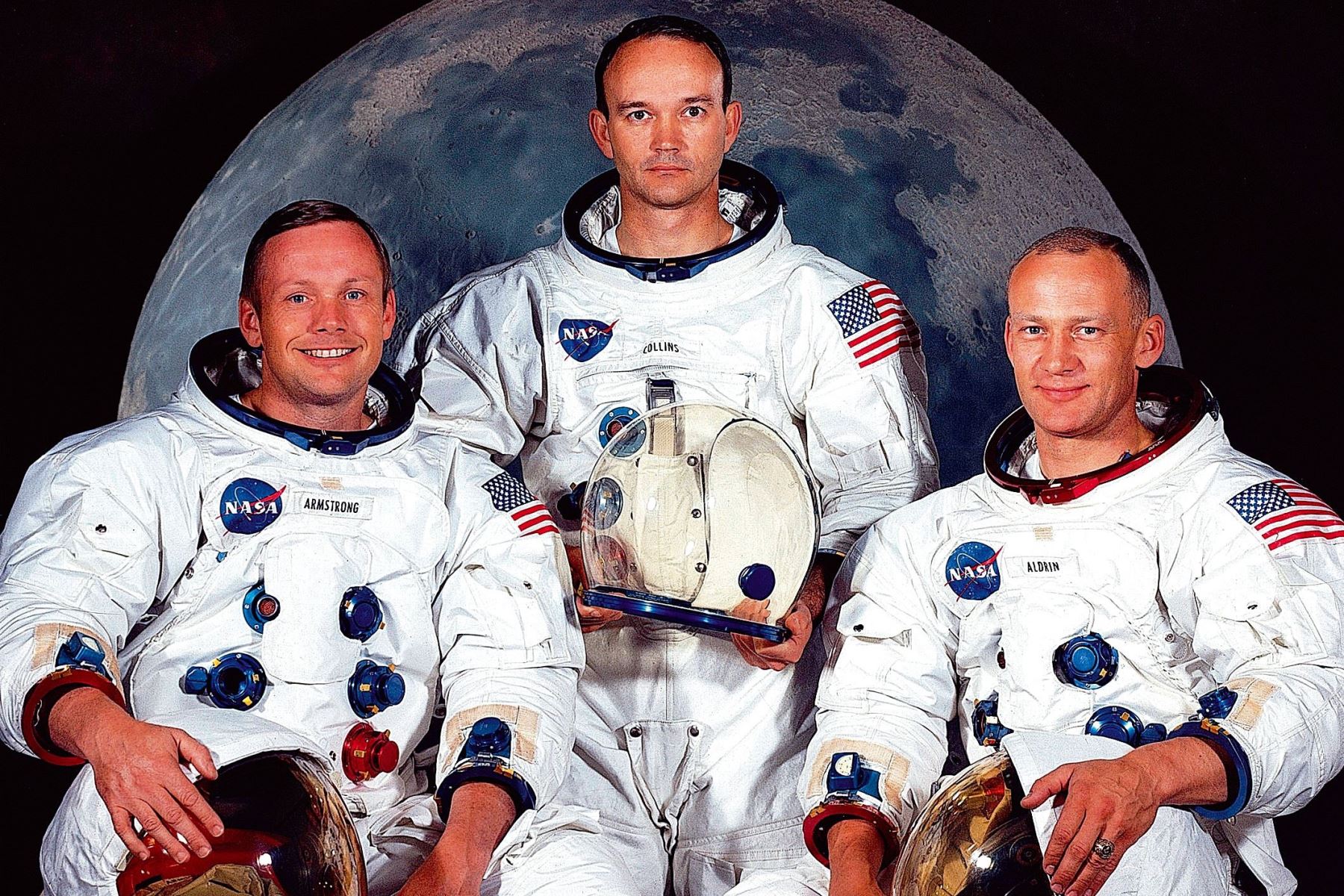 Tripulación del Apolo 11: Neil A. Armstrong; Michael Collins; y Edwin E. Aldrin Jr. Foto: AFP