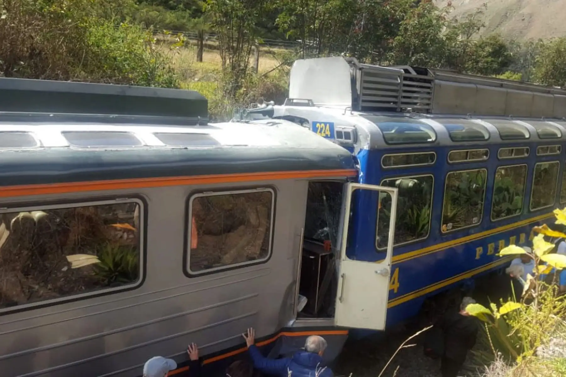 Choque de trenes en el Cusco. Foto: INTERNET/Medios