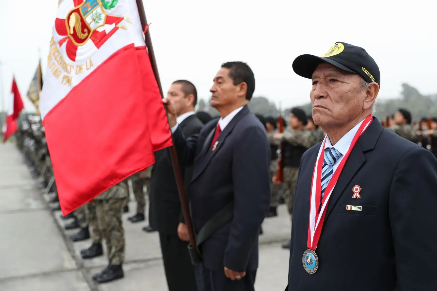 El ministro de Defensa, José Huerta Torres, presidió Ceremonia por el 77 aniversario del triunfo de la campaña militar de 1941. Foto: ANDINA/MINDEF