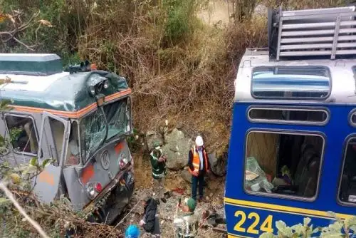 Seis chilenos figuran entre los heridos por el choque de trenes en Machu Picchu. ANDINA/Difusión