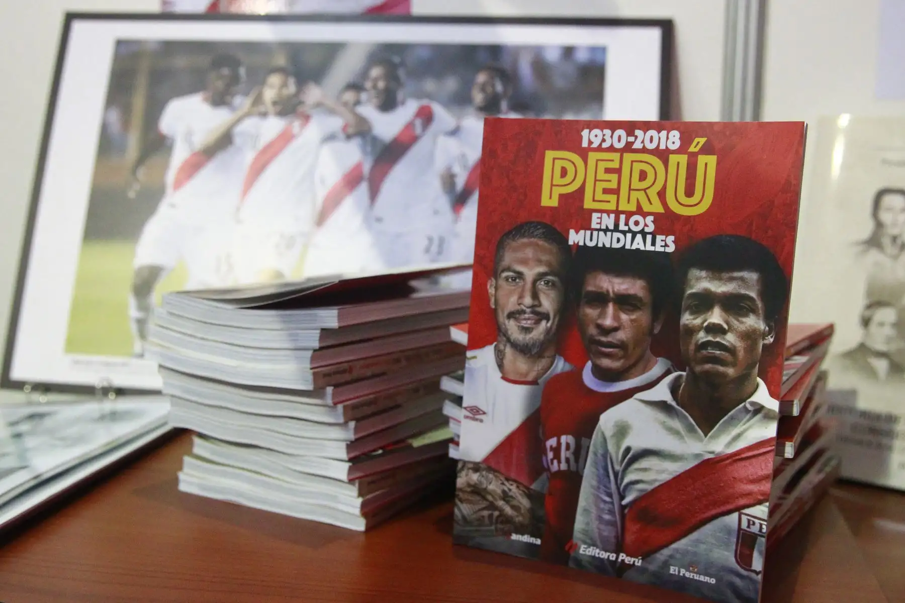 Editora Perú presenta libro  "Perú en los Mundiales" en la Feria Internacional del Libro de Lima, que recopila la historia gráfica de nuestra selección de fútbol en las copas del mundo, participan en el panel los periodistas Felix Paz, Eloy Jauregui , Estefania Chau Suero y Alberto BeingoleaFoto: ANDINA/Eddy Ramos