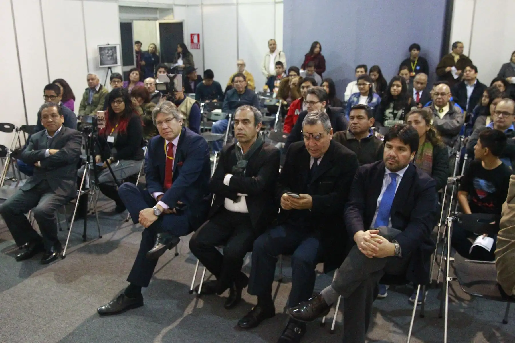 Editora Perú presenta libro  "Perú en los Mundiales" en la Feria Internacional del Libro de Lima, que recopila la historia gráfica de nuestra selección de fútbol en las copas del mundo, participan en el panel los periodistas Felix Paz, Eloy Jauregui , Estefania Chau Suero y Alberto BeingoleaFoto: ANDINA/Eddy Ramos