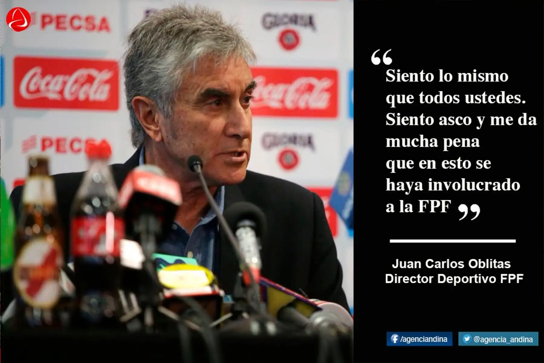 Juan Carlos Oblitas ofrece conferencia de prensa. Foto: ANDINA/FPF
